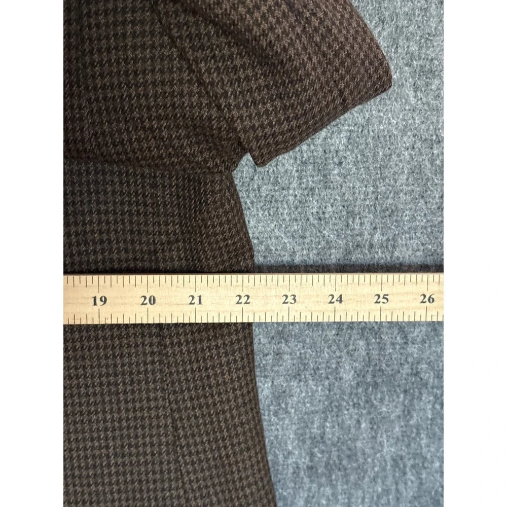 Joseph & Feiss Gold Mens Brown Houndstooth Two Button Blazer Jacket Sport Coat